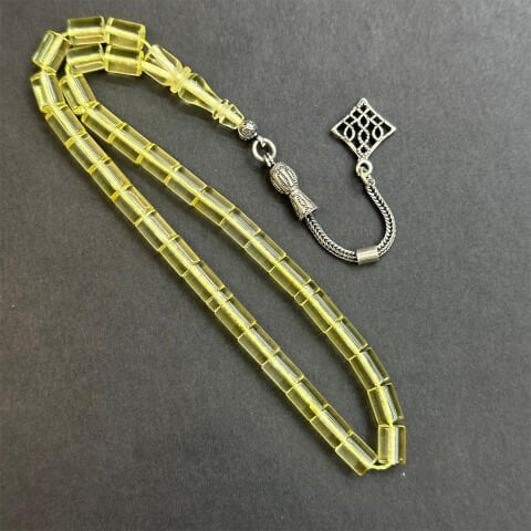 Şeffaf Litvanya Damla Kehribar Tespih 5*7 (mm)-3