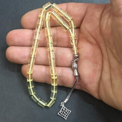 Şeffaf Litvanya Damla Kehribar Tespih 5*7 (mm)-3