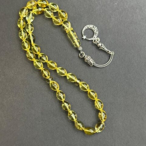 Şeffaf Litvanya Damla Kehribar Tespih 6,5*9,5 (mm)