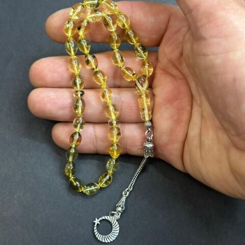 Şeffaf Litvanya Damla Kehribar Tespih 6,5*9,5 (mm)