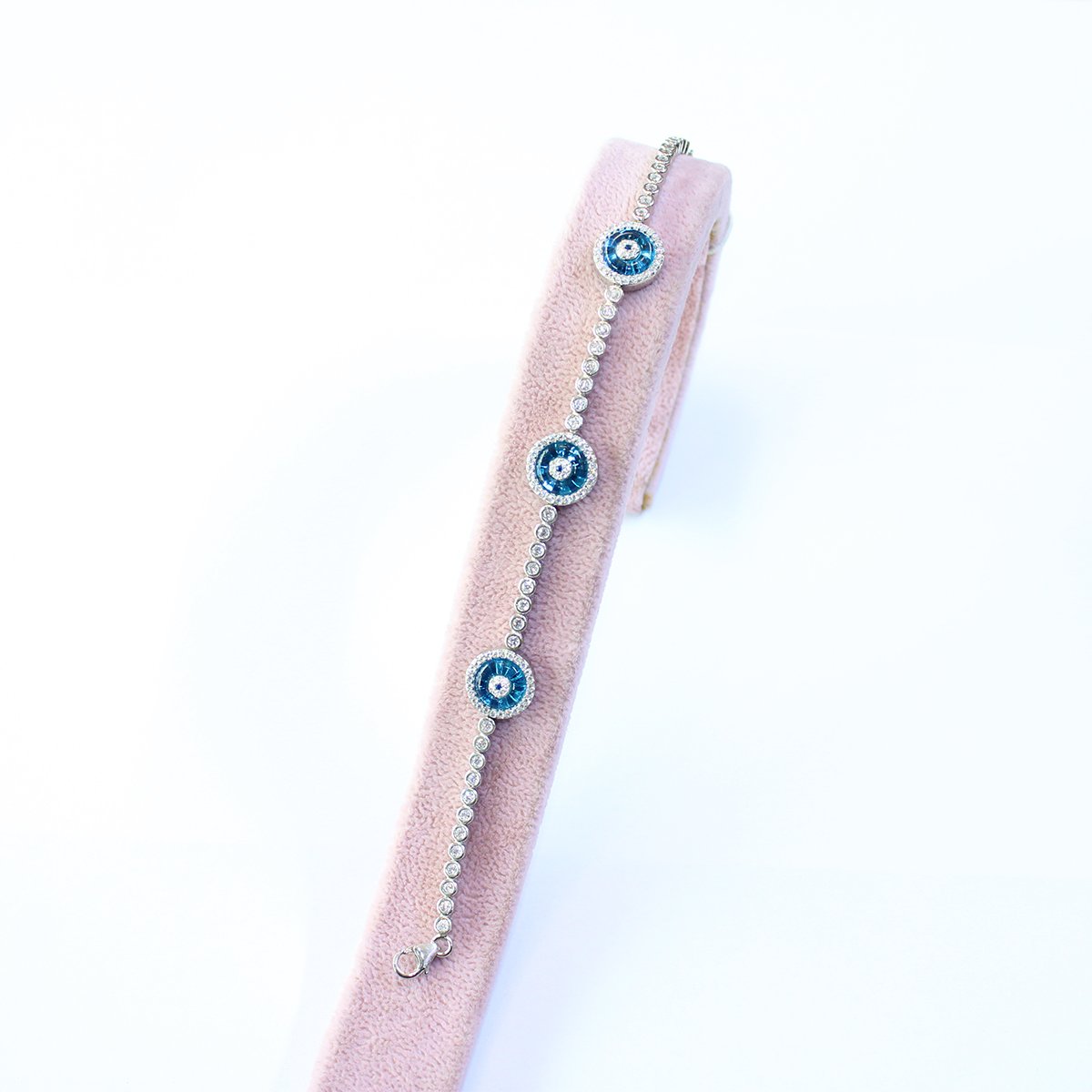 Su Yolu Nazarlık Gümüş Bileklik