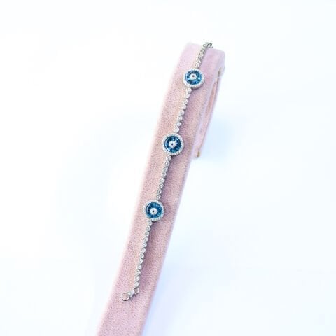 Su Yolu Nazarlık Gümüş Bileklik