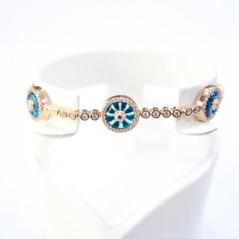 Su Yolu Nazarlık Gümüş Bileklik Rose