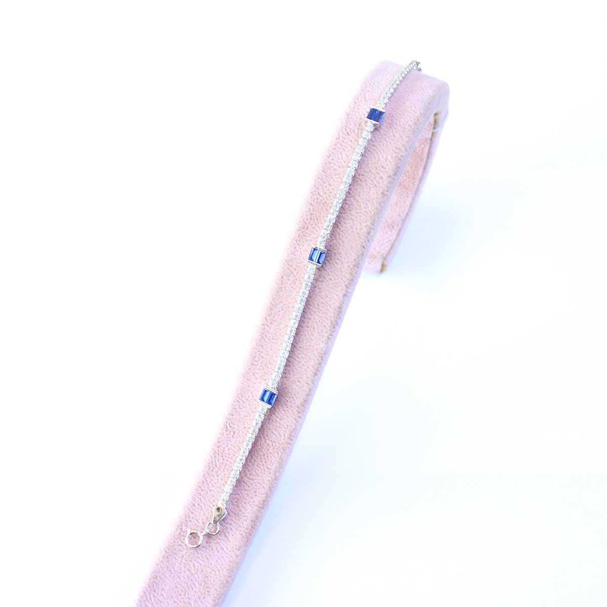 Mavi Zirkon Taşlı Gümüş Bileklik