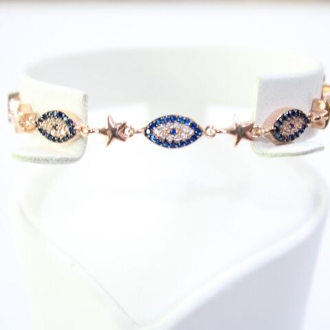 Zirkon Taşlı Rose Göz Bileklik