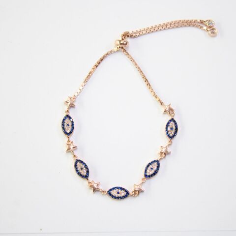 Zirkon Taşlı Rose Göz Bileklik