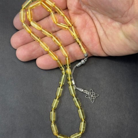 Şeffaf Kaliningrad Damla Kehribar Kapsül Tespih 5*13 (mm)