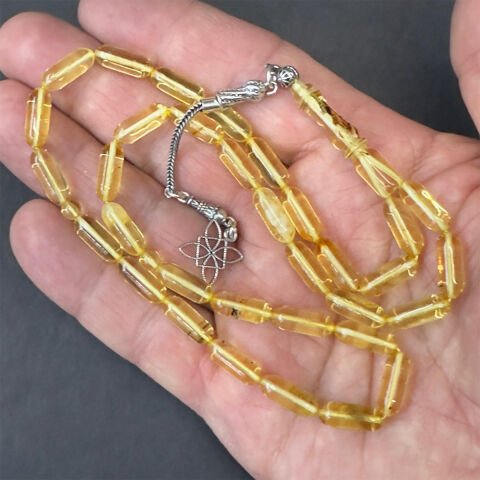 Şeffaf Kaliningrad Damla Kehribar Kapsül Tespih 5*13 (mm)