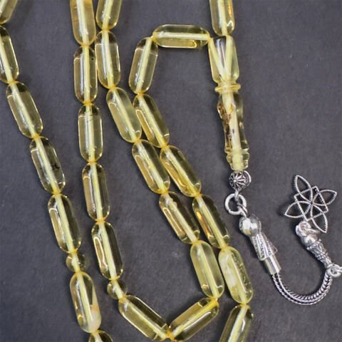 Şeffaf Kaliningrad Damla Kehribar Kapsül Tespih 5*13 (mm)