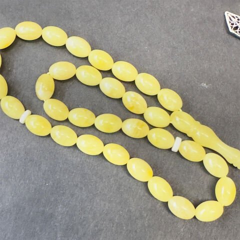 Kaliningrad Damla Kehribar Badem Tespih 5,5*8 (mm)