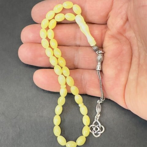 Kaliningrad Damla Kehribar Badem Tespih 5,5*8 (mm)-1