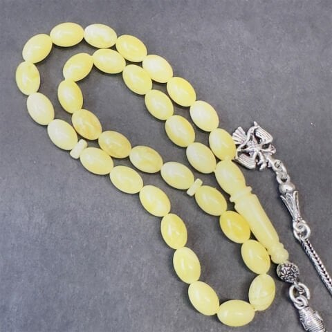 Kaliningrad Damla Kehribar Badem Tespih 5,5*8 (mm)-2