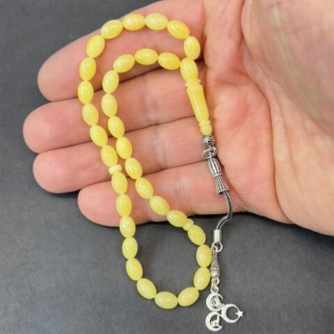 Kaliningrad Damla Kehribar Badem Tespih 5,5*8 (mm)-4