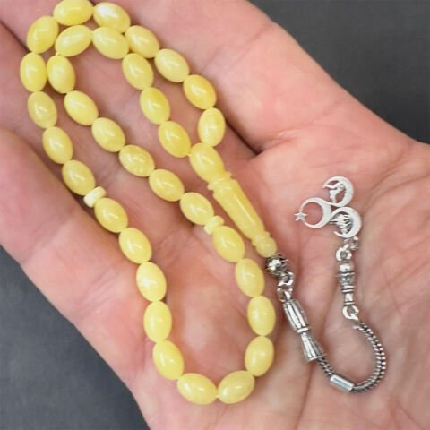 Kaliningrad Damla Kehribar Badem Tespih 5,5*8 (mm)-4