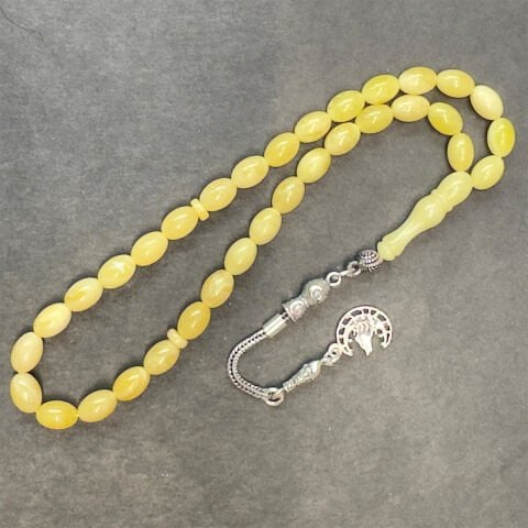 Kaliningrad Damla Kehribar Badem Tespih 5,5*8 (mm)-3