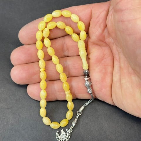 Kaliningrad Damla Kehribar Badem Tespih 5,5*8 (mm)-3