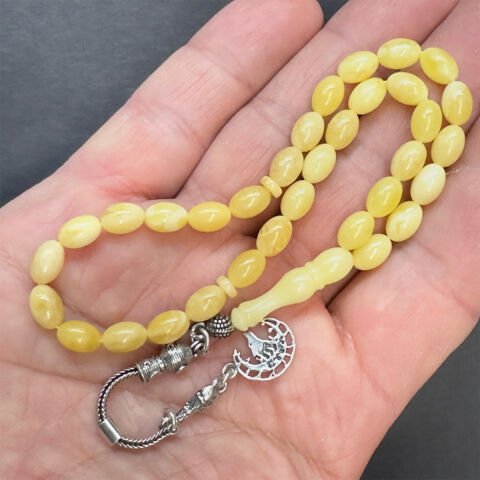 Kaliningrad Damla Kehribar Badem Tespih 5,5*8 (mm)-3