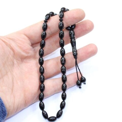 Oltu Taşı Tespih Yumurta Kesim 6,5*11 (mm)