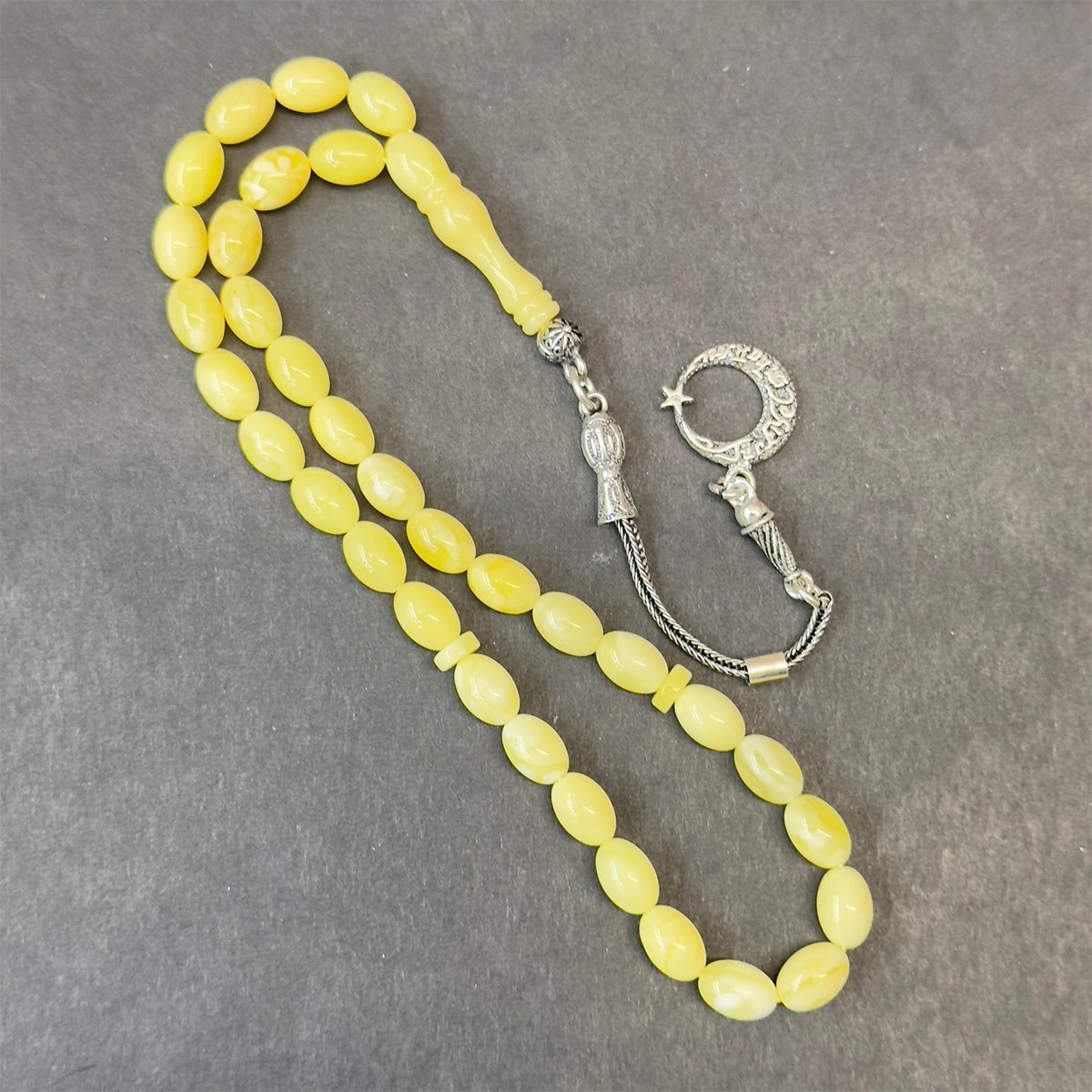 Kaliningrad Damla Kehribar Badem Tespih 5,5*8 (mm)-5