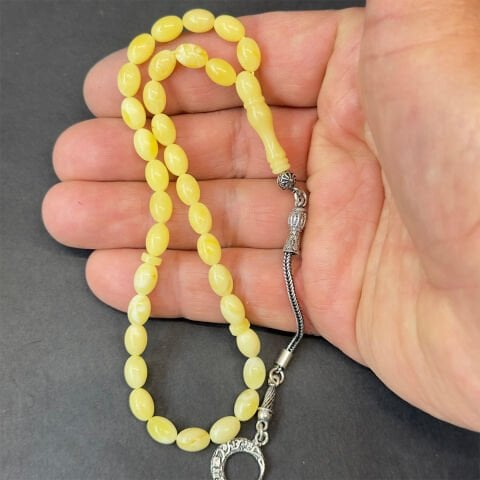 Kaliningrad Damla Kehribar Badem Tespih 5,5*8 (mm)-5