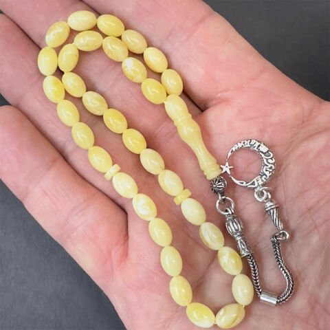 Kaliningrad Damla Kehribar Badem Tespih 5,5*8 (mm)-5