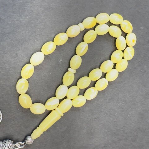 Kaliningrad Damla Kehribar Badem Tespih 6*8 (mm)-1