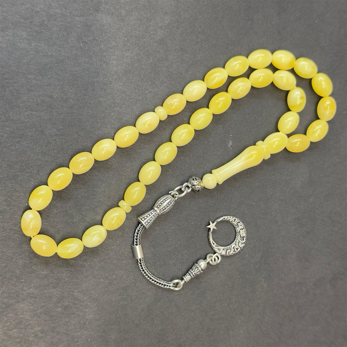 Kaliningrad Damla Kehribar Badem Tespih 6*8 (mm)-2