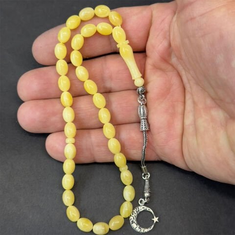 Kaliningrad Damla Kehribar Badem Tespih 6*8 (mm)-2