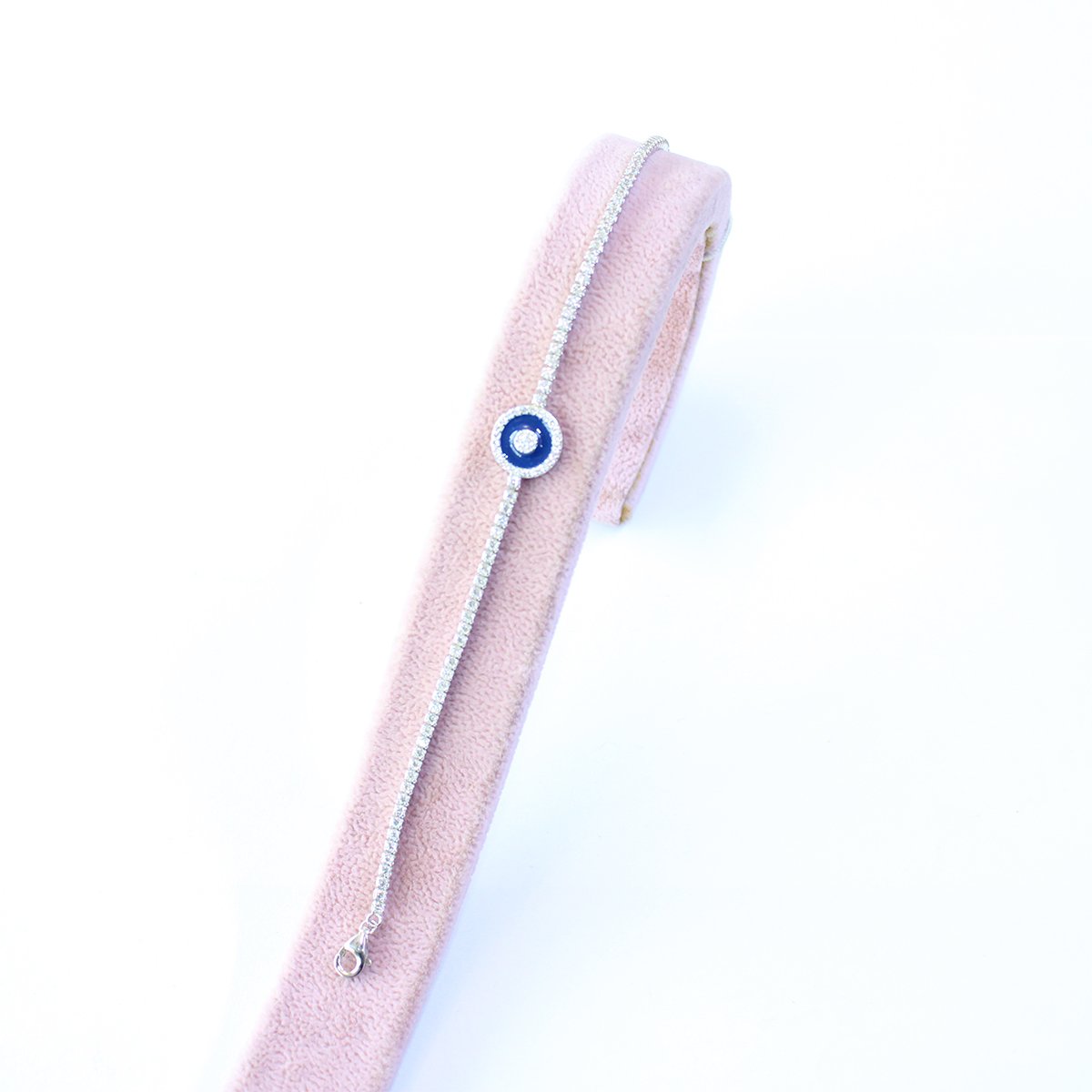 Mavi Zirkon Taşlı Gümüş Bileklik