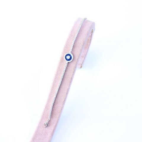 Mavi Zirkon Taşlı Gümüş Bileklik