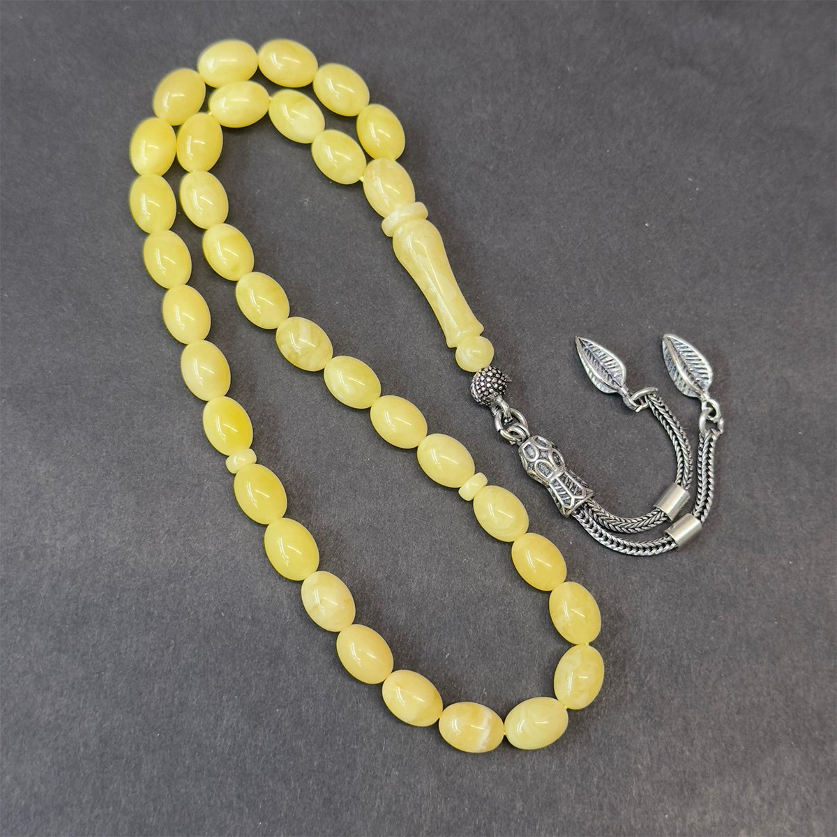 Kaliningrad Damla Kehribar Badem Tespih 6*8 (mm)-3