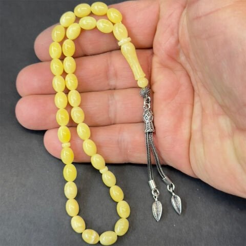 Kaliningrad Damla Kehribar Badem Tespih 6*8 (mm)-3