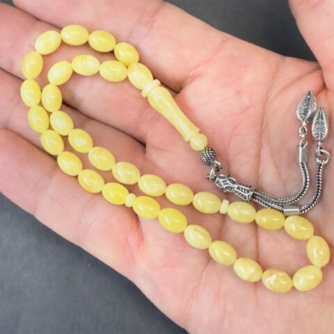 Kaliningrad Damla Kehribar Badem Tespih 6*8 (mm)-3