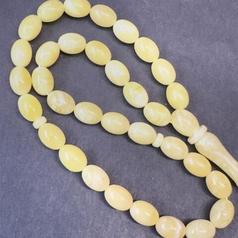 Kaliningrad Damla Kehribar Badem Tespih 6*8 (mm)-3