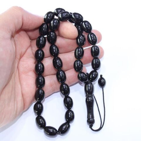 Oltu Taşı Tespih Yumurta Kesim 10*13 (mm)