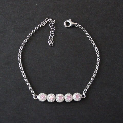 Zirkon Taşlı Gümüş Bileklik