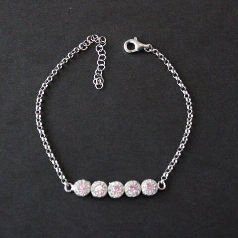 Zirkon Taşlı Gümüş Bileklik