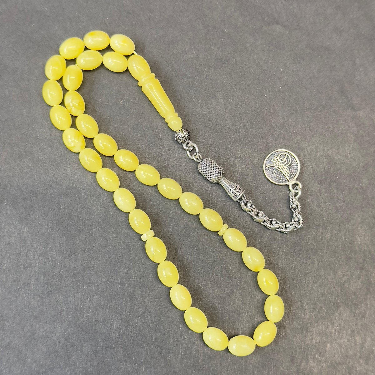 Kaliningrad Damla Kehribar Badem Tespih 6*8 (mm)-4