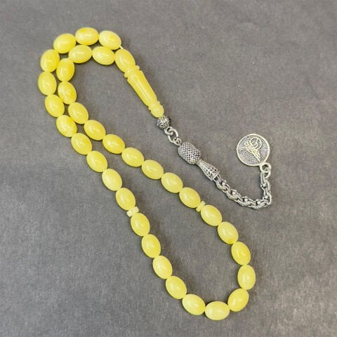 Kaliningrad Damla Kehribar Badem Tespih 6*8 (mm)-4