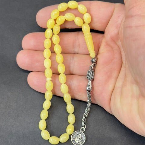 Kaliningrad Damla Kehribar Badem Tespih 6*8 (mm)-4