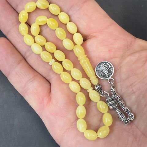 Kaliningrad Damla Kehribar Badem Tespih 6*8 (mm)-4