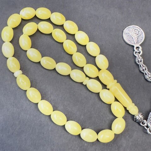 Kaliningrad Damla Kehribar Badem Tespih 6*8 (mm)-4