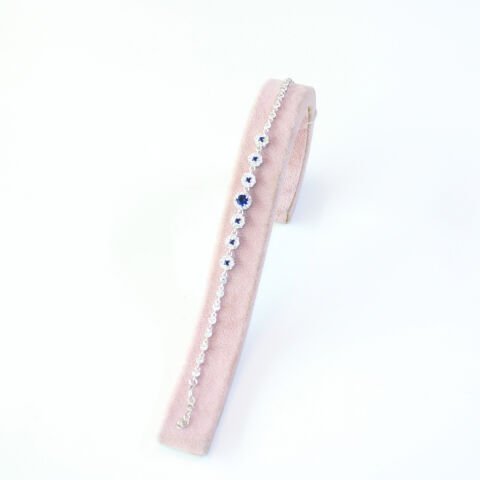 Lacivert Zirkon Taşlı Gümüş Bileklik