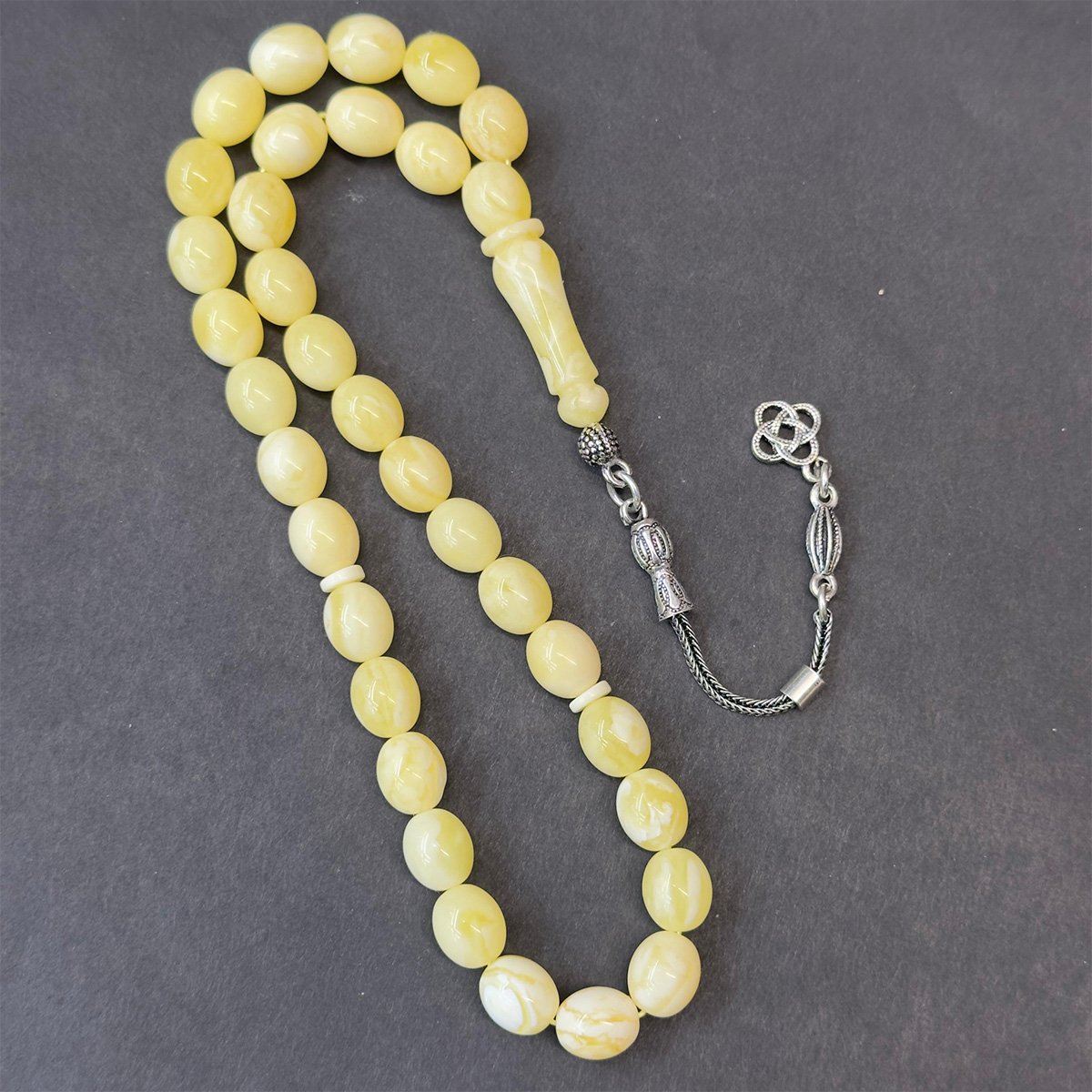 Akça Kaliningrad Damla Kehribar Badem Tespih 7,5*9 (mm)