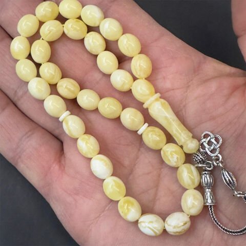 Akça Kaliningrad Damla Kehribar Badem Tespih 7,5*9 (mm)