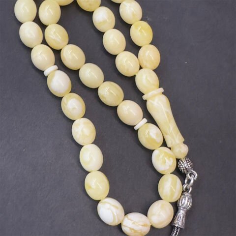 Akça Kaliningrad Damla Kehribar Badem Tespih 7,5*9 (mm)