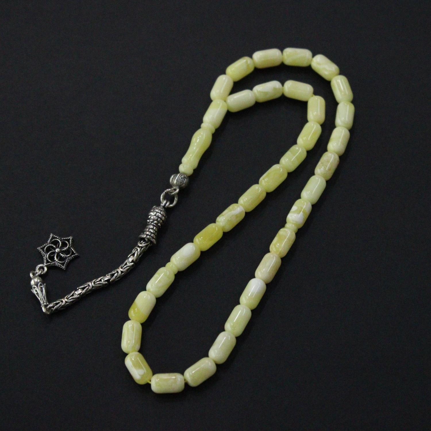 Kaliningrad Akça Damla Kehribar Tespih 5,5*9,5 (mm)