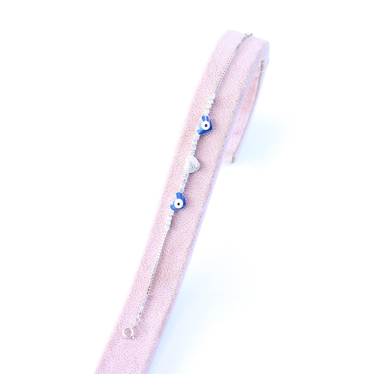 Kalpli Nazarlı Gümüş Bileklik