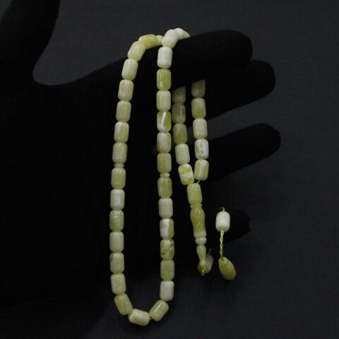 45'li Sistemli Akça Damla Kehribar Tespih 6,5*9,5 (mm)