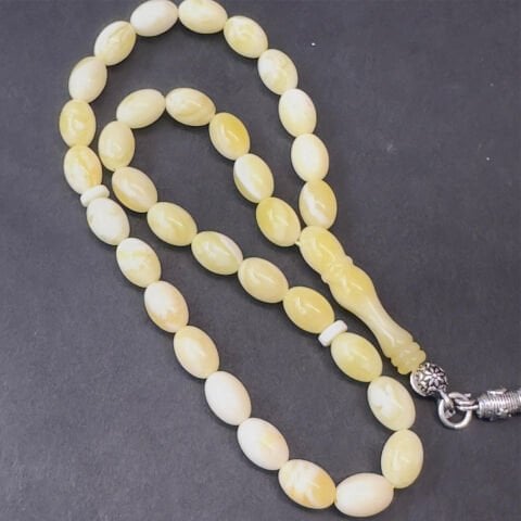 Akça Kaliningrad Damla Kehribar Badem Tespih 5,5*8 (mm)